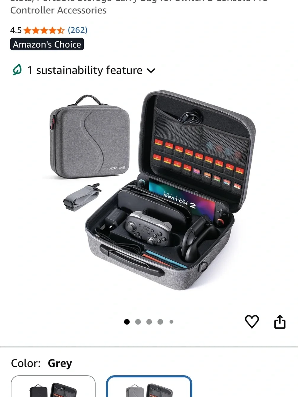 Hard Shell Carrying Case in Black with Gray Strap